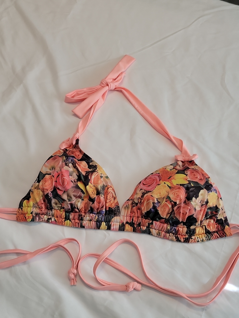 Floral Pink Triangle Bikini Top - Women Intimates & Sleepwear